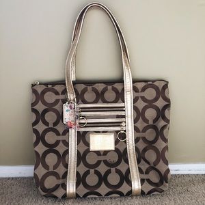 Coach Gold Poppy Large Tote